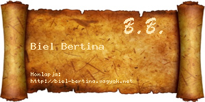 Biel Bertina névjegykártya